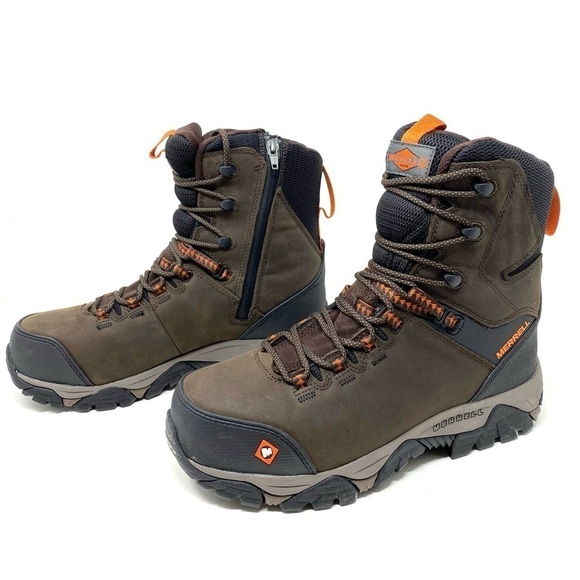 Merrell Men's J45315 Phaserboud Composite Toe Waterproof Safety Side Zip Boots - Picture 2 of 9